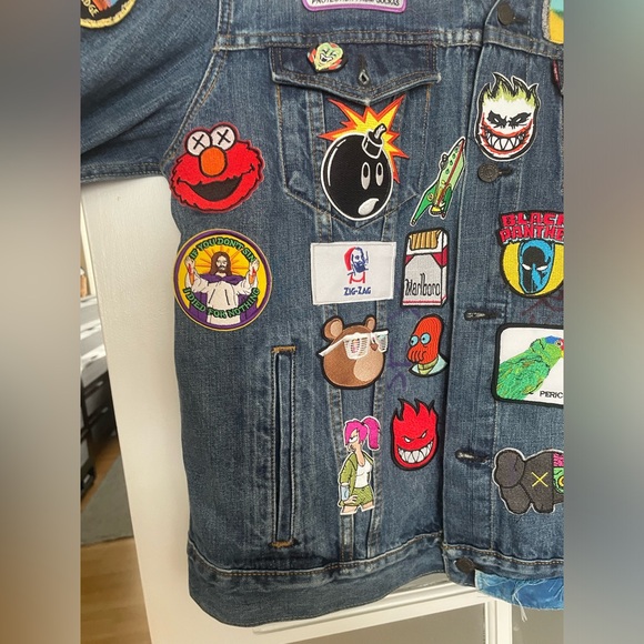 Custom patchwork Jacket sz L - Picture 3 of 10